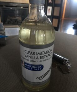 McCormick Culinary Clear Imitation Vanilla Extract, 32 fl oz - One 32 Fluid Ounce Bottle of Clear Vanilla Flavoring for Baking, Perfect in Baked Goods, Frostings, Custards and Desserts 32 Fl Oz (Pack of 1) 35 71eQX79dPxL