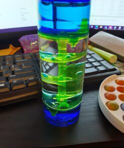 HeyWhey Liquid Motion Bubbler Timer- Ideal Sensory Toy for Kids and Adults, 3-Pack, Calming Stress Relief Fidget Toys for Kids with ADHD, Anxiety, and Autism,Desk Decor for Special Education Classroom Blue Spiral 23 71eQndyvzTL