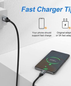 SMALLElectric USB Type C Cable 5-Pack 3FT, USB Type A to C Fast Charger Cords for Samsung Galaxy S20 S10 S9 S8 Plus, Braided Fast Charging Cable for Note 10 9 8, LG V50 V40 G8 G7,(Grey) 3foot Grey 30 71eShfyEdL