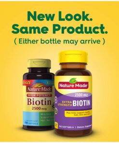 Nature Made Extra Strength Biotin 2500 mcg, Dietary Supplement For Healthy Hair, Skin & Nail Support, 150 Softgels, 150 Day Supply 150 Count (Pack of 1) 28 71eTo1GkeVL