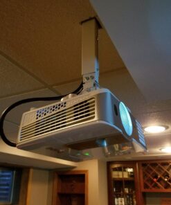 WALI Universal Projector Mount, Projector Ceiling Mount with 25.6'' Extendable Arms, Projector Mounting for Ceiling Adjustable Height Holds up to 44 lbs Projector Holder/Hanger (PM-001-W), White 38 71eUnEncbuL