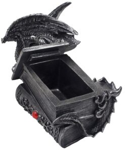 Alternative view of Mythical Guardian Dragon Trinket Box Statue with Hidden Book Storage Compartment for Decorative Gothic & Medieval Décor and Figurines As Jewelry Boxes or Fantasy Gifts for Office Study-Library