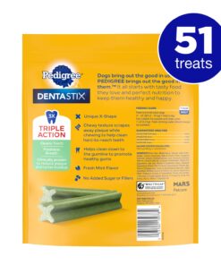 PEDIGREE DENTASTIX Dental Dog Treats for Toy/Small Dogs Fresh Flavor Dental Bones, 12.66 oz. Pack (51 Treats) 51 Count (Pack of 1) 17 71eVrK6ZbDL
