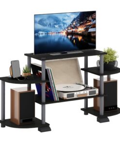 Furinno Turn-N-Tube Rounded Corner TV Entertainment Center, Black/Grey 6-Tiers with Round Corner 24 71eWCKOqYhL