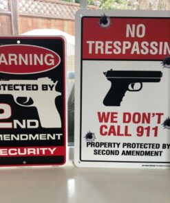 Tag City Novelty SP80063 Warning Protected By 2nd Amendment Security Metal Sign, (8 X 12 Inches) 12 71eWESh9EsL