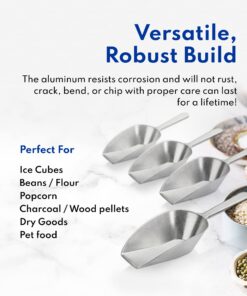 New Star Foodservice 34721 One-Piece Cast Aluminum Flat Bottom Bar Ice Flour Utility Scoop, 24-Ounce, Silver 21 71eWTuj0LML