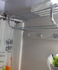 Organize It All Wall Bath Towel Bar in Chrome mounted shelf, 26" W x 11.25" L x 7.5" H 26"W x 11.25"L x 7.5"H 43 71eXxrg0L