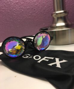GloFX Black Kaleidoscope Glasses- Rainbow Rave Prism Diffraction 38 71eZHM6R5IL