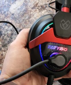 Tatybo Gaming Headset with 7.1 Surround Sound for PC PS4 PS5, USB & 3.5mm PC Headset with Noise Cancelling Microphone, Gaming Headphones for Switch Laptop Xbox one Black and Red 40 71eZX8ojCL 1