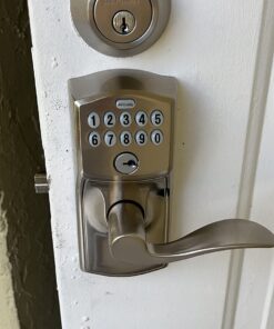 Schlage FE575 CAM 619 ACC Camelot Keypad Lock with Accent Lever, Auto-Lock, Electronic Keyless Entry, Satin Nickel Camelot Trim 12 71eZXvDHYSL
