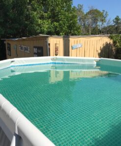 Intex 26795EH Prism Frame 16.5ft x 9ft x 48in Outdoor Above Ground Oval Swimming Pool Set with Filter Pump, Pool Cover and Ladder, Gray 16.5ft x 9ft x 48in / Oval 41 71eZqQRQJ2L