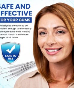 Dental Hygiene Kit - Calculus & Plaque Remover Dental Tool Set - Stainless Steel Tarter Scraper, Tooth Pick, and Mouth Mirror - Dentist Instrument Set for Teeth Cleaning (Blue) Blue 37 71ea2KT8fQL