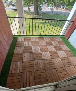 Yaheetech 27PCS Interlocking Patio Deck Tiles 12 x 12in Wood Floor Tiles Outdoor Flooring for Patio Garden Deck Poolside Brown Brown-straight 42 71eaSt7NAvL
