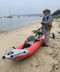 INTEX Excursion Pro Inflatable Kayak Series: Includes Deluxe 86in Aluminum Oars and High-Output Pump – SuperTough PVC – Adjustable Bucket Seat – Fishing Rod Holders – Grab Handles 2-person Kayak Set 83 71eaVS4ObNL