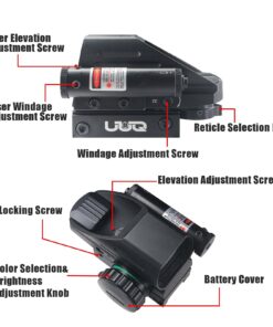 Alternative view of UUQ Tactical Holographic Red Green Reflex Scope Sight 4 Reticles With Red Laser