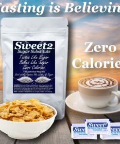 Sweet2™ is the best tasting alternative sugar substitute you will ever use. Zero Calories, less than 1 gram of carbs, Perfect for Diabetics, Keto, Atkins, Whole-30 & Low Carb Diets. (150) 150 13 71eaup567BL