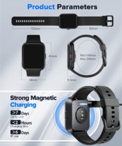 ENOMIR Smart Watch for Men Women(Answer/Make Call), Alexa Built-in,Fitness with Heart Rate SpO2 Sleep Monitor 100 Sports 5ATM Waterproof Activity Trackers and Smartwatches iOS&Android Phones Black 30 71eb1q41F7L