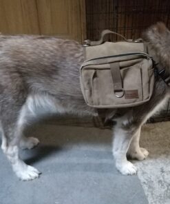 OneTigris Dog Pack Hound Travel Camping Hiking Backpack Saddle Bag Rucksack for Medium & Large Dog (Brown, Large) 11.4"L x 8.7"W x 2.4"H Brown 57 71ebGZrAFkL