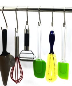 RuiLing 10-Pack Size Large Flat S Hooks Heavy-Duty Genuine Solid 304 Stainless Steel S Shaped Hanging Hooks,Kitchen Spoon Pan Pot Hanging Hooks Hangers Multiple uses. 10 71ebMaUHwTL