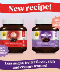 Nutiva Organic Vegan Hazelnut Spread, Dark, 13 Oz, USDA Organic, Non-GMO, Fair Trade & Sustainably Sourced, Vegan & Gluten-Free, Plant-Based Spread with Less Sugar Dark Chococlate 18 71ecyzhJ L