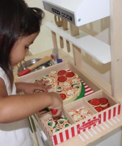 Melissa & Doug Wooden Pizza Play Food Set With 36 Toppings - Pretend Food And Pizza Cutter/ Toy For Kids Ages 3+ 39 71eeWAc6U2L 1