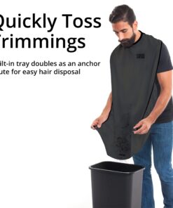 Beard King Beard Bib Apron - Christmas Gifts & Stocking Stuffers for Dad - As Seen on Shark Tank - Men's Hair Catcher for Shaving - Grooming Accessories - Packing Pouch, Black 36 71eebg785pL