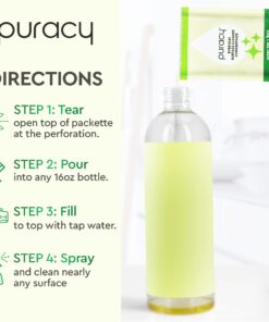 Puracy Everyday Surface Cleaner Concentrate Packettes, Makes 32 Ounces of Streak-Free Natural Household Multi-Surface Cleaner, Plastic-Free, Nontoxic, Green Tea & Lime, 2-Pack (Makes 32 fl oz) 0.5 Fl Oz (Pack of 2) 18 71eewnhlyEL