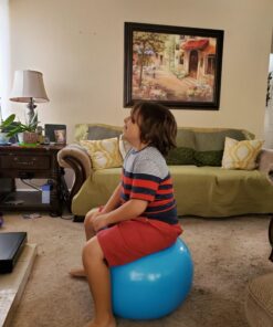 Xino Sports Hopping Ball for Kids - Teens and Adults, Bouncy Balls for Kids, Hopper Ball, Jumping Ball with Handle, 22 Inch Diameter, Kids Outdoor Toys (Blue) Blue 23 71eg0MWqdXL