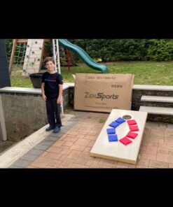 ZENY Portable Cornhole Set Regulation Size Outdoor Yard Cornhole Game 2 Wooden Cornhole Boards 8 Corn Hole Toss Bags with Travel Carrying Bag Regulation Szie 4x2ft 47 71egBN9bYnL