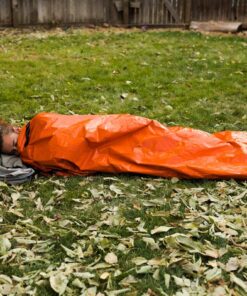 Survival Frog Tact Bivvy 2.0 Emergency Sleeping Bag w/Stuff Sack, Carabiner, Survival Whistle, ParaTinder - Compact, Lightweight, Waterproof, Reusable, Thermal Bivy Sack Cover, Shelter Kit New 2.0 Tactical Orange 16 71egyHhW0fL