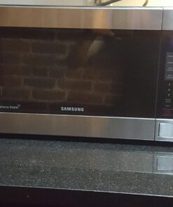 SAMSUNG 1.1 Cu Ft Countertop Microwave Oven w/ Grilling Element, Ceramic Enamel Interior, Auto Cook Options,1000 Watt, MG11H2020CT/AA, Stainless Steel, Black w/ Mirror Finish,15.8"D x 20.4"W x 11.7"H 42 71ehdrXvCsL
