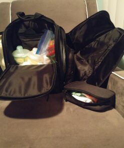 Mancro Diaper Bag Backpack, Multifunctional Dad Diaper Bag with 2 Side Insulated Pockets, Travel Water Resistant Baby Diaper Backpack for Men Women with Stroller Straps, Black 43 71ehe4KDY7L