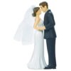 Elegant Bride & Groom Wedding Cake Plastic Topper with White Mesh Veil - 4.5", 1 Piece | Perfect for Engagement Parties, Bridal Showers & Anniversaries 4 1/2" 38 71eiIImdjqL