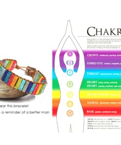 Plumiss 7 Chakra Bracelets for Women Boho Handmade Natural Jasper Stone Healing Energy Bead Leather Wrap Bracelet Jewelry Collection Chakra Jasper 25 71eivYofY4L