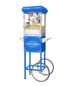 Great Northern Popcorn Blue 8 oz. Ounce Foundation Vintage Style Popcorn Machine and Cart