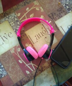 JLAB JBuddies Folding Kids Wired Headphones | Toddler Headphones | Noise Isolation | Kids Safe |Volume Limiting Headphones | Headphones for Children Black/Pink 19 71ekACaaAdL