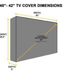 KHOMO GEAR Outdoor TV Cover Universal Weatherproof Protector for 40-42 Inch TV - Fits Most Mounts & Brackets, Grey (VC-tv-cover-40-grey) 40'' - 42'' 11 71ekzHKakpL