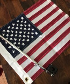 Amarine Made Stainless Steel Rail Mount Boat Pulpit Staff (7/8" - 1 1/4"), boat yacht marine flag pole with US flag Embroidered Stars American Boat Flag Boat Cabin Flags 26 71elWb9ZW7L