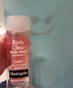 Neutrogena Body Clear Acne Treatment Body Wash with 2% Salicylic Acid Acne Medicine to Prevent Body Breakouts,Pink Grapefruit Shower Gel for Back,Chest & Shoulders,Vitamin C,8.5 fl. oz (Pack of 3) 36 71emcLwXx6L 1