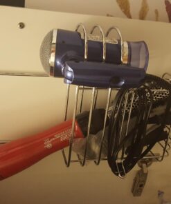 mDesign Metal Bathroom 2 Section Storage Tool Organizer Basket Tray - Hang Over Cabinet Door - Storage for Hair Dryer, Straightener, Curling Iron, Styling Products - Concerto Collection - Chrome 33 71emsww5SpL