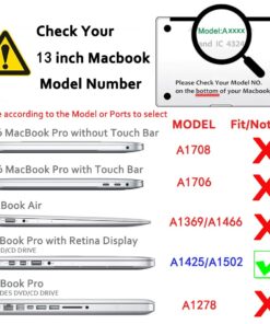 Se7enline Compatible with A1425/A1502 Case Touch Hard Shell Cover for MacBook Pro Retina 13 inch Laptop Accessories Sleeve Bag, Rubberized Keyboard Skin, LCD Screen Protector, Dust Plug,Deep Purple 13 inch (2020-Now Version) Red 19 71eoJn1EwFL