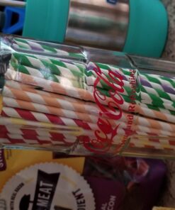 Tablecraft Coca-Cola Glass Straw Dispenser with Metal Lid, Small 43 71eoSNiC5EL