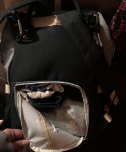 Hafmall Diaper Bag Backpack, Multifunctional Baby Diaper Bag with Stroller Hooks, Stylish Baby Bag for Mom Dad, Gray Black Black Gray 83 71eoxkfdhjL