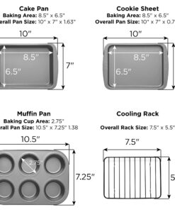 Alternative view of Ecolution EIOGY-1204 Toaster Oven Bakeware 4Piece Set | Nonstick Heavy Duty Carbon Steel,Gray Gray