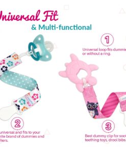 Liname Neutral Pacifier Clip - 3 Pack Pacifier Clips for Boys & Girls - Binky Holder Soothie Paci Clip Binkie Clip - Unisex Pacifer Clip - Baby Pacifier Clip and Pacifier Holder Spring Flowers 19 71eqYr5fbCL