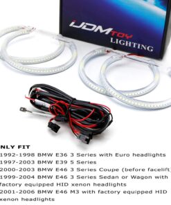Alternative view of iJDMTOY 7000K Xenon White 264-SMD LED Angel Eyes Halo Ring Lighting Kit Compatible with BMW E36 E46 3 Series E39 5 Series E38 7 Series (Fit Xenon Trim ONLY)