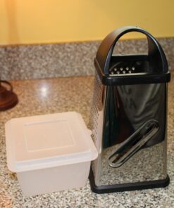 Oliver & Kline Boxed Grater, Stainless Steel Box Surface Glide Technology & Vegetable Slicer Grater with Container for Storage Space A+ Kitchen Gift-4 Sided for Vegetables, Fruit 43 71ese0 TAkL