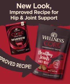 Wellness CORE Healthy Joints Crunchy Dog Treats (Previously Marrow Roasts), Natural Grain-Free Treats, Made with Real Meat, No Artificial Flavors (Beef, 8-Ounce Bag) 34 71esv4wjmhL