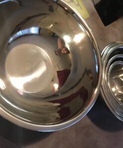 FineDine Stainless Steel Mixing Bowls (Set of 6) - Easy To Clean, Nesting Bowls for Space Saving Storage, Great for Cooking, Baking, Prepping 6 Pack 46 71etLdpa6YL