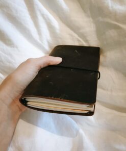 Pocket Travelers Notebook, Refillable Leather Travel Journal for Men & Women, Notebook Cover for Field Notes, Moleskine Small 3.5 x 5.5 Inches, Brown 64 71etcC4SiIL